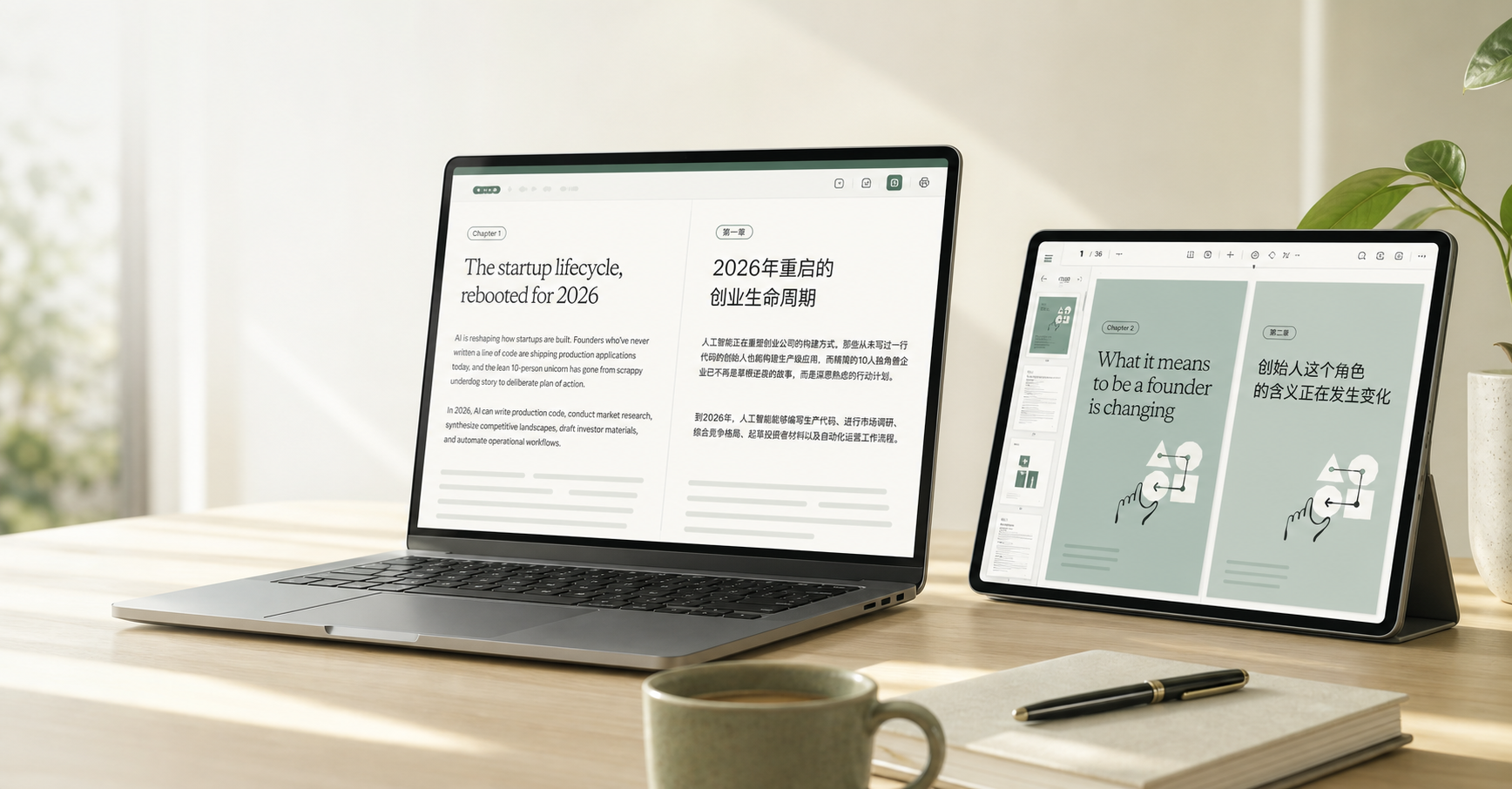 Readlingo 网页与 PDF 翻译界面预览